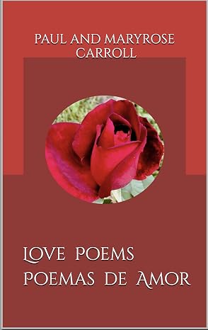 Red rose book cover, bilingual love poems